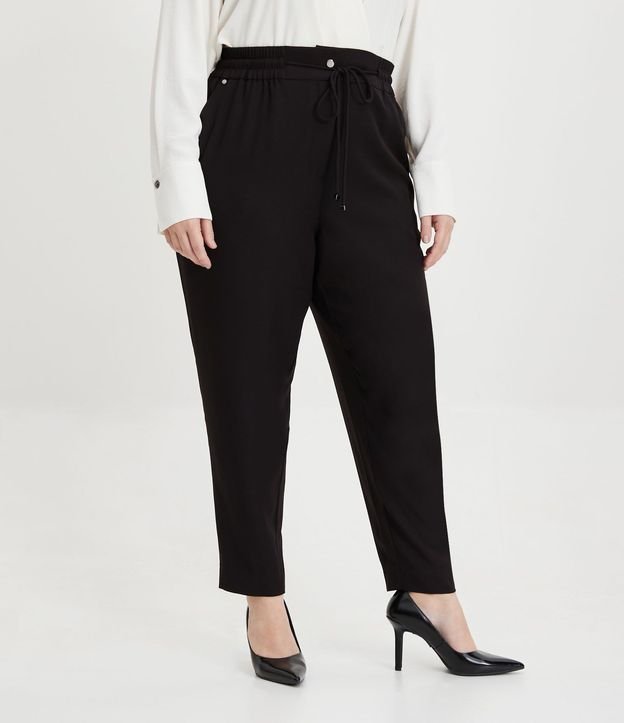 Pantalón Fluido con Cintura Elástica y Lazo Curve & Plus Size 2