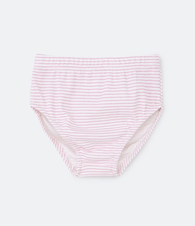 Vestido Infantil con Bombacha Estampa de Corazones y Rayas - Talle 0 a 18 Meses 3