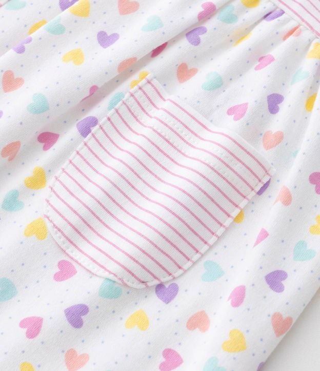 Vestido Infantil con Bombacha Estampa de Corazones y Rayas - Talle 0 a 18 Meses 5
