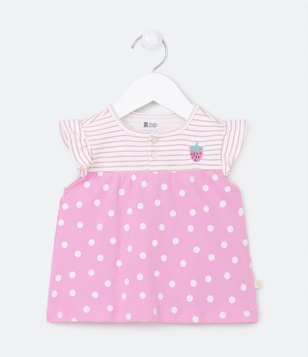 Conjunto con Blusa Amplia de Lunares y Short - Talle 0 a 18 meses 3