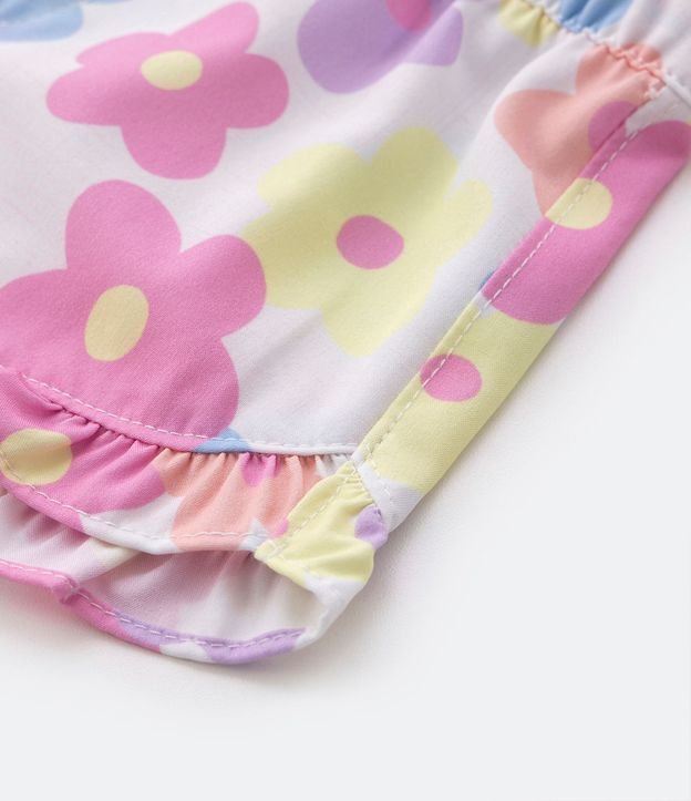 Short Infantil con Estampa de Flores y Bajo con Volado - Talle 3 a 18 meses 4