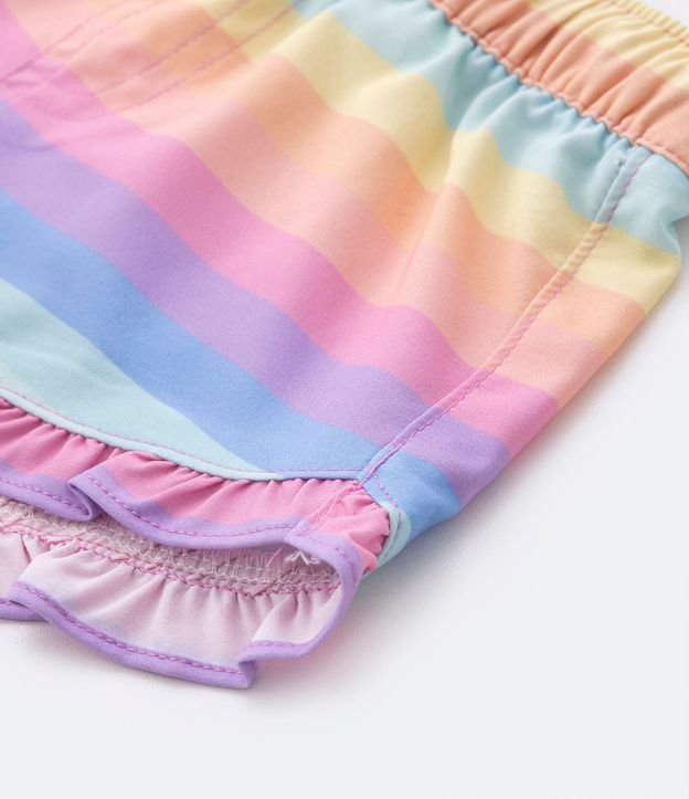 Short Infantil con Estampa de Rayas de Colores y Volado en el Bajo - Talle 3 a 18 meses 3