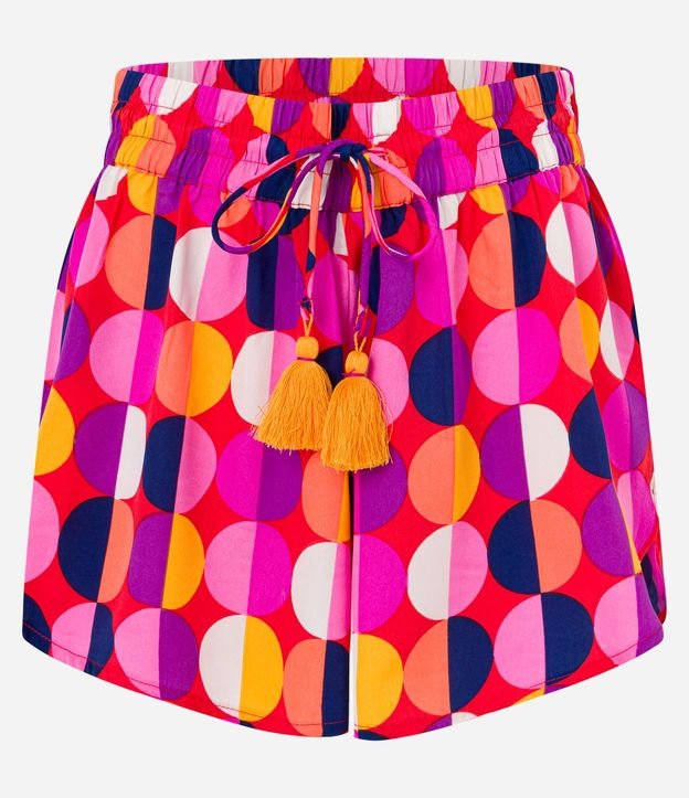 Salida de Playa Short en Chiffon con Lazo en la Cintura y Estampa de Lunares 5