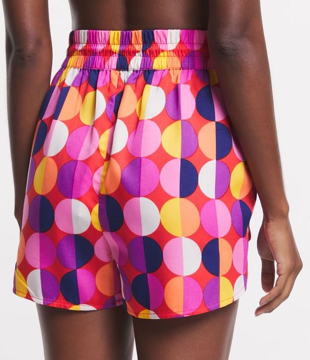 Salida de Playa Short en Chiffon con Lazo en la Cintura y Estampa de Lunares 3