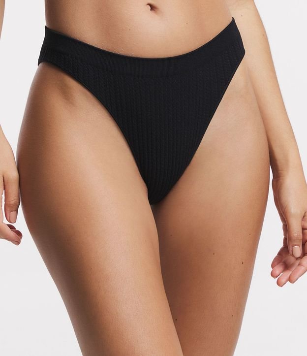 Bombacha Bikini en Poliamida con Lateral Mediano y Textura Acanalada 1