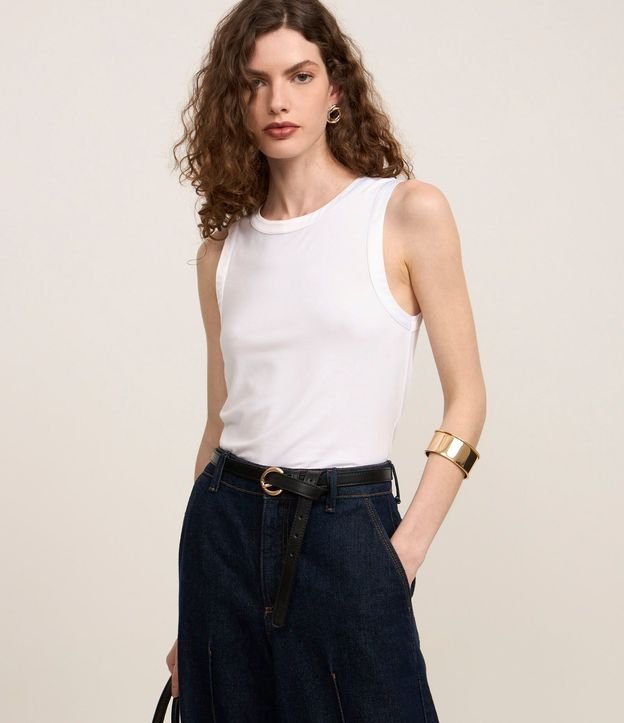 Blusa de Punto con Detalle en Satén