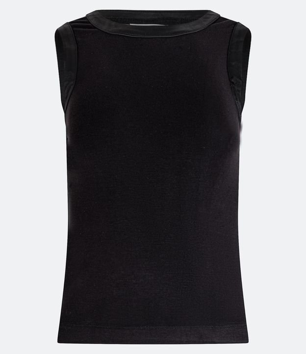 Blusa de Punto con Detalle en Satén 8