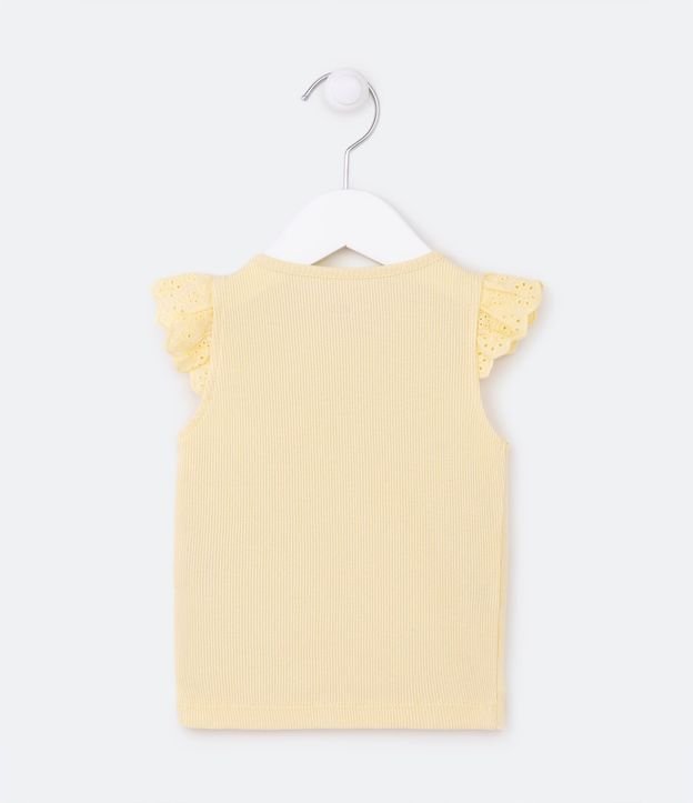 Blusa Musculosa Infantil en Rib con Laise en los Hombros - Talle 0 a 18 meses 2