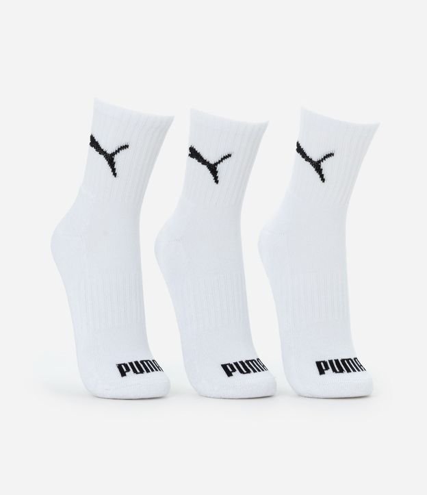 Kit 03 Medias Caña Mediana en Algodón con Logo Puma 2