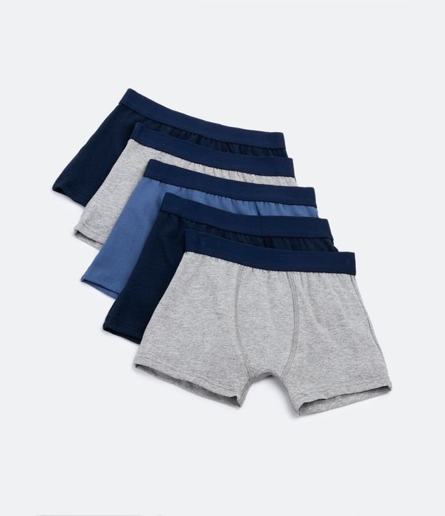 Kit 05 Calzoncillos Boxer Infantil Básicas - Talle 2 a 14 años