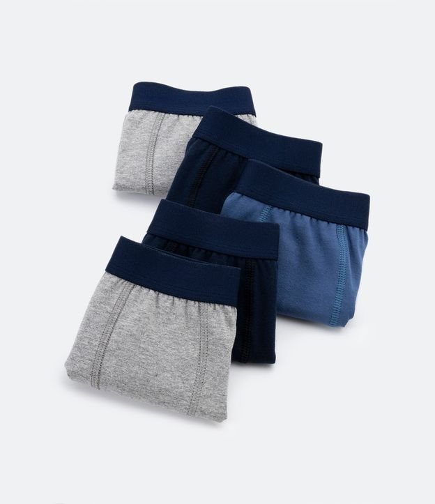Kit 05 Calzoncillos Boxer Infantil Básicas - Talle 2 a 14 años 3