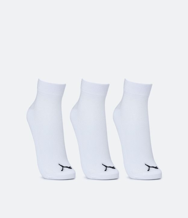 Kit 03 Pares de Medias Caña Corta Deportivas en Algodón con Logo Puma 2