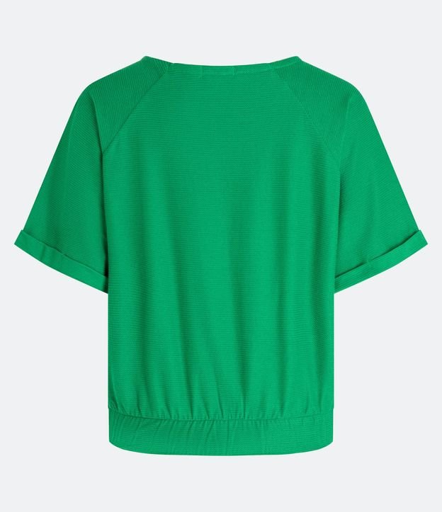 Blusa Cropped en Flamé con Elástico en la Barra 2
