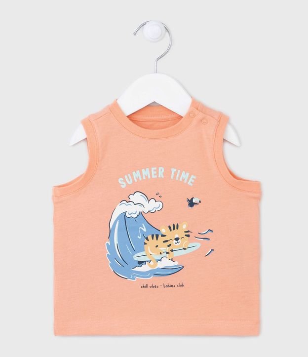 Conjunto Infantil con Estampado de Tigre Surfista - Talle 3 a 18 meses 2
