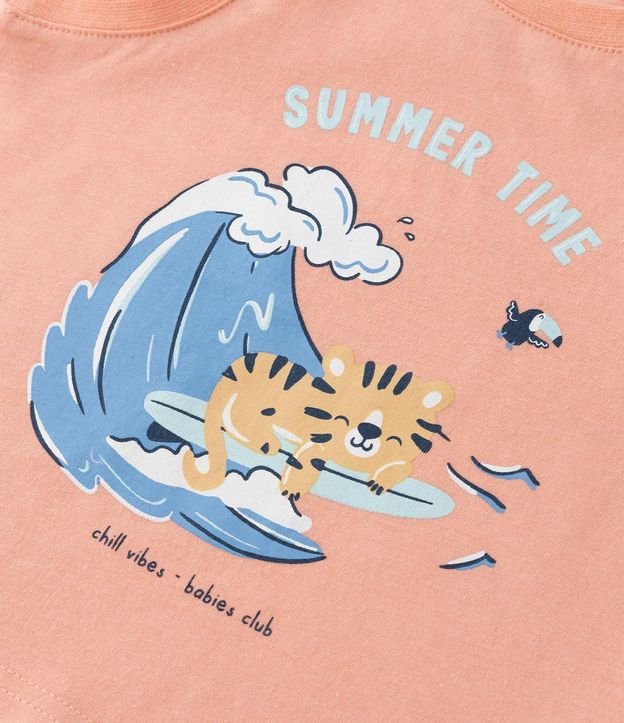 Conjunto Infantil con Estampado de Tigre Surfista - Talle 3 a 18 meses 5