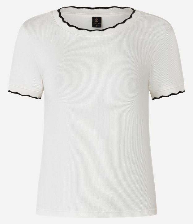 Blusa en Algodón con Detalle Ondulado Contrastante 4
