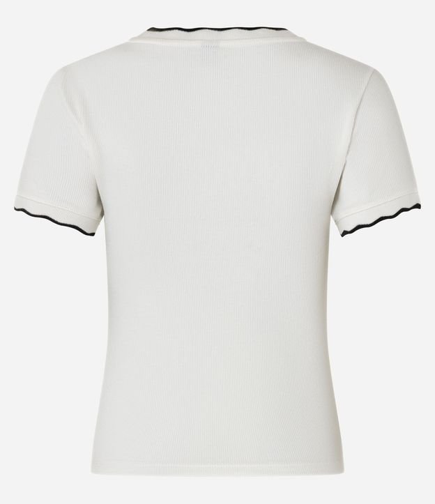 Blusa en Algodón con Detalle Ondulado Contrastante 7