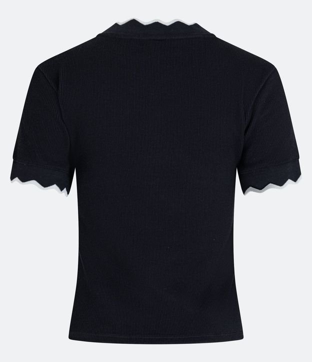 Blusa en Algodón con Detalle Ondulado Contrastante 8