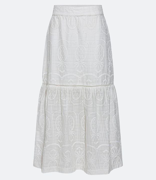Pollera New Midi en Laise con Bordados de Piña y Volado en el Bajo 7