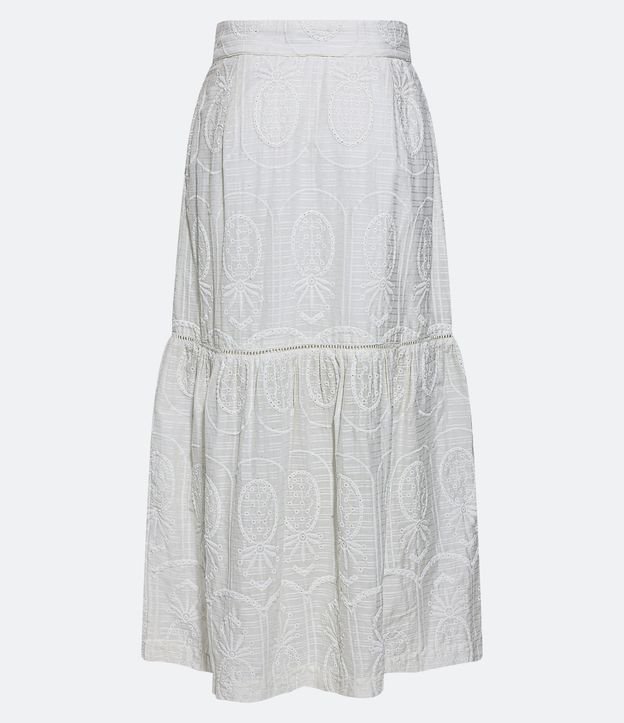 Pollera New Midi en Laise con Bordados de Piña y Volado en el Bajo 9