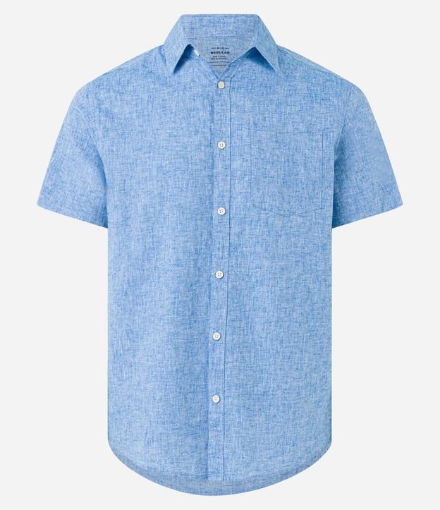 Camisa Comfort Básica en Lino con Bolsillo Delantero 6
