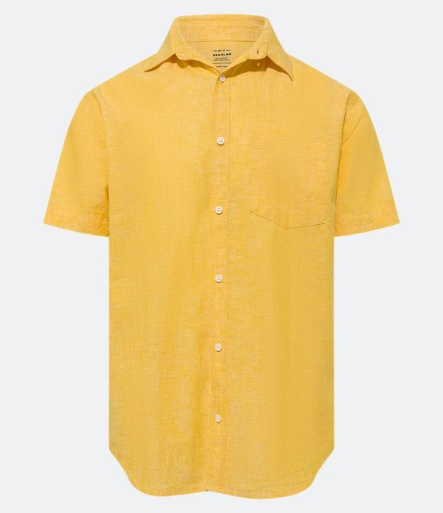 Camisa Comfort Básica en Lino con Bolsillo Delantero 6