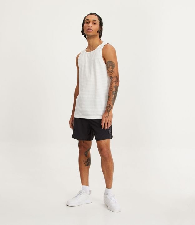 Musculosa Regular en Algodón con Textura Rayada y Etiqueta 2