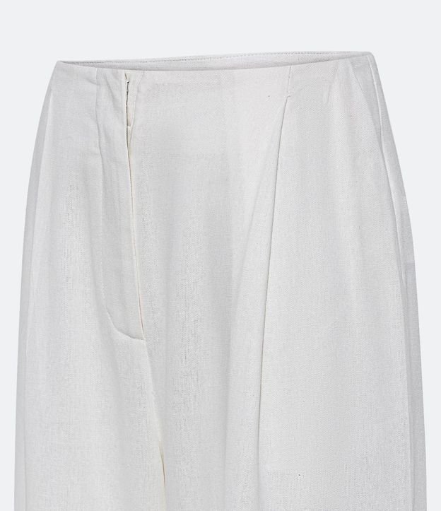 Pantalón Pantalona en Lino con Pliegues y Bolsillos 7
