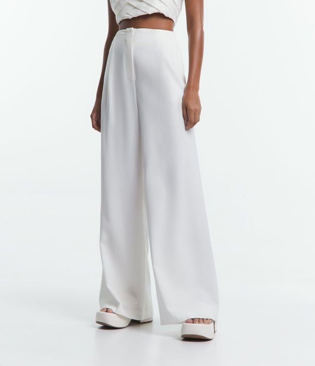 Pantalón Pantalona en Lino con Pliegues y Bolsillos 2