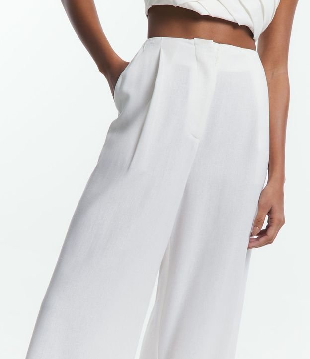 Pantalón Pantalona en Lino con Pliegues y Bolsillos 4