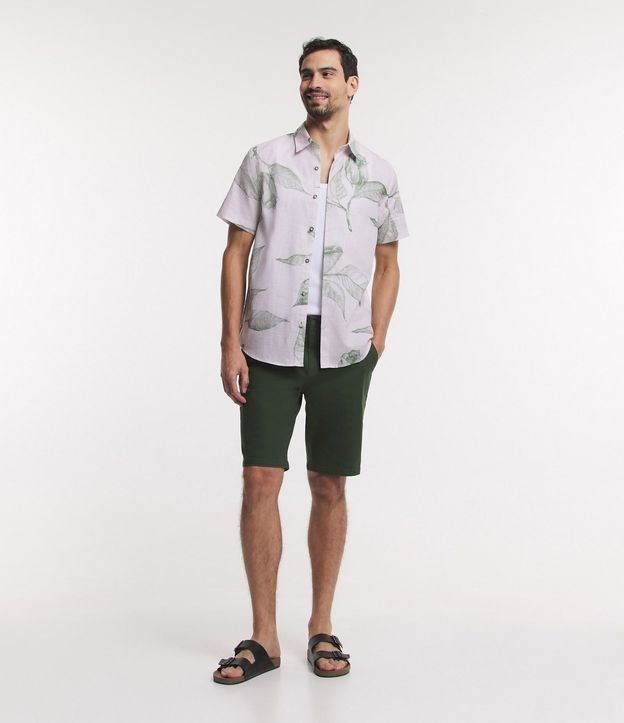 Bermuda Slim en Sarga con Elastano