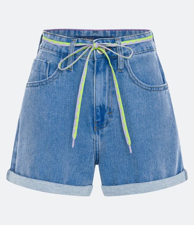 Short Mom Jeans con Cinturón Cordón