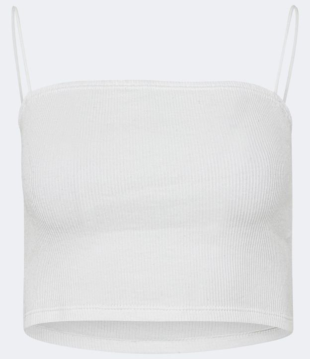 Blusa Cropped de Tirantes en Rib Texturizada 6