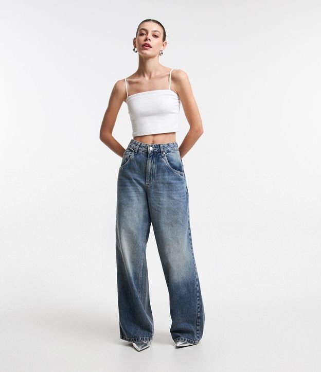 Blusa Cropped de Tirantes en Rib Texturizada 3