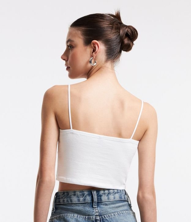 Blusa Cropped de Tirantes en Rib Texturizada 4