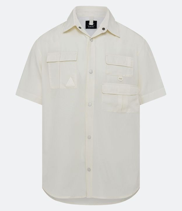 Camisa Oversized en Rip Stop con Bolsillos Tácticos