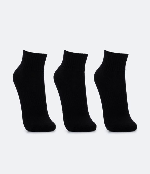 Kit 03 Pares de Medias Caña Corta Deportiva con Suela Toalla 2
