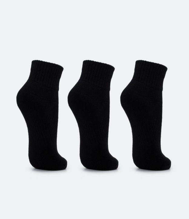 Kit 03 Pares de Medias Caña Corta Deportiva con Suela Toalla 4