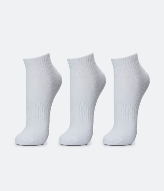 Kit 03 Pares de Medias Caña Corta Deportiva con Suela Toalla