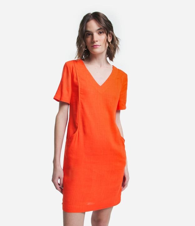 Vestido en Viscolino con Detalle Diferenciado