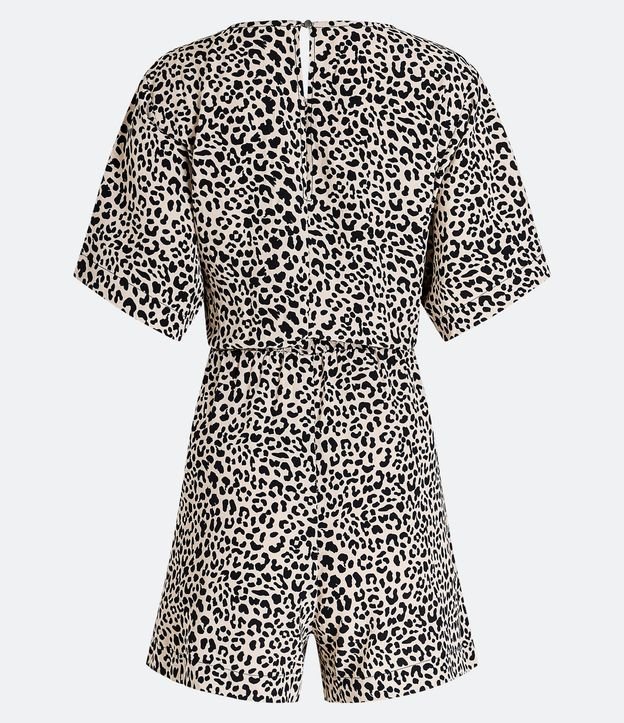 Enterito Manga Corta con Lazo y Estampado de Leopardo 2