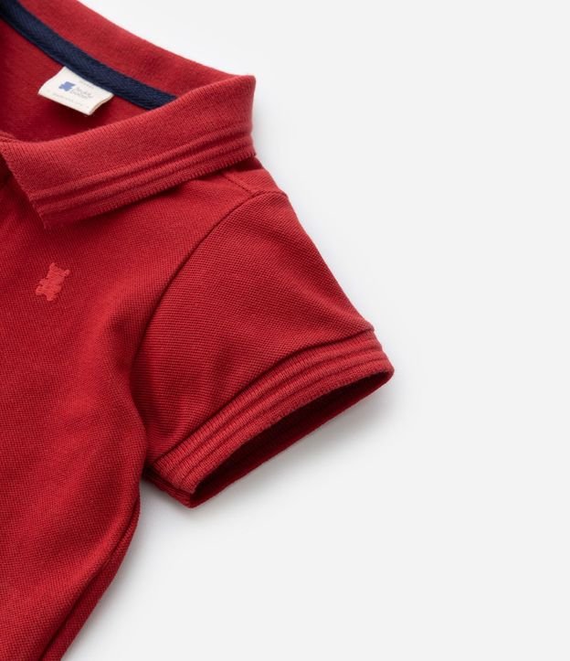 Polo Básica Infantil con Bordado de Osito en el Pecho - Talle 3 a 18 meses 4