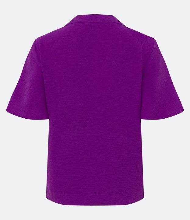 Blusa Manga Corta Texturizada con Costura Aparente en el Cuello V 7