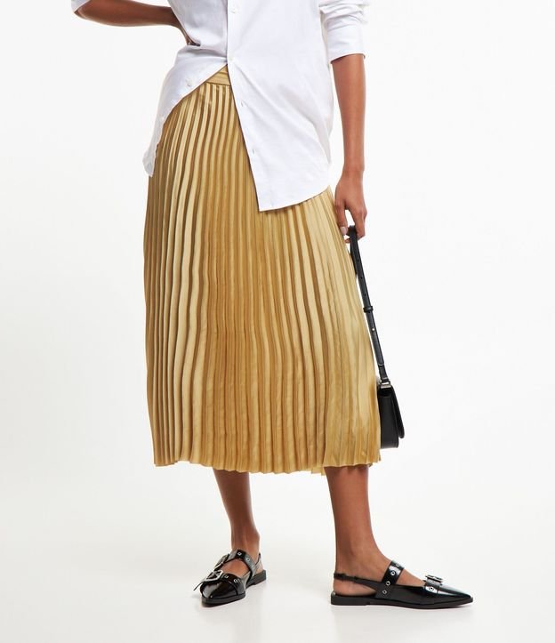 Pollera New Midi en Crepé Satinado y Plisada 4