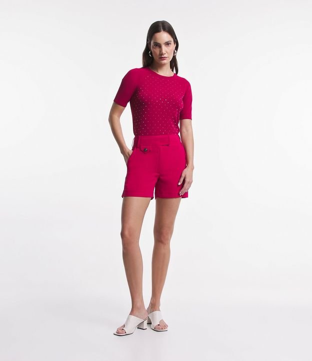 Short en Sastrería con Cintura Cruzada y Bolsillos
