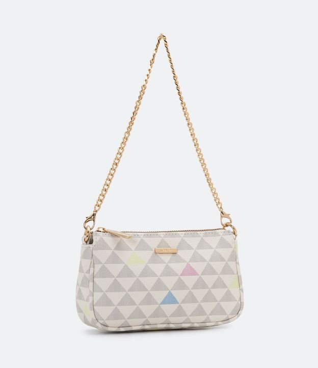 Cartera Pequeña Transversal con Estampa de Triángulos
