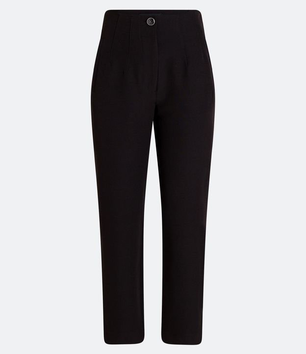 Pantalón Carrot Sastrería con Tiro Alto y Botón Contrastante 7
