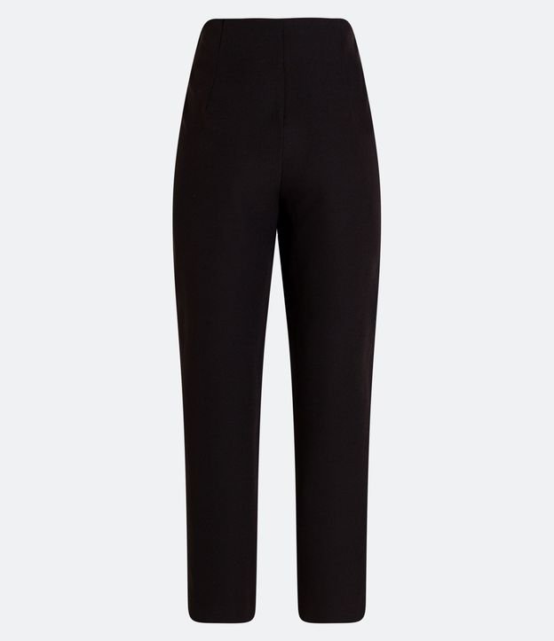 Pantalón Carrot Sastrería con Tiro Alto y Botón Contrastante 8