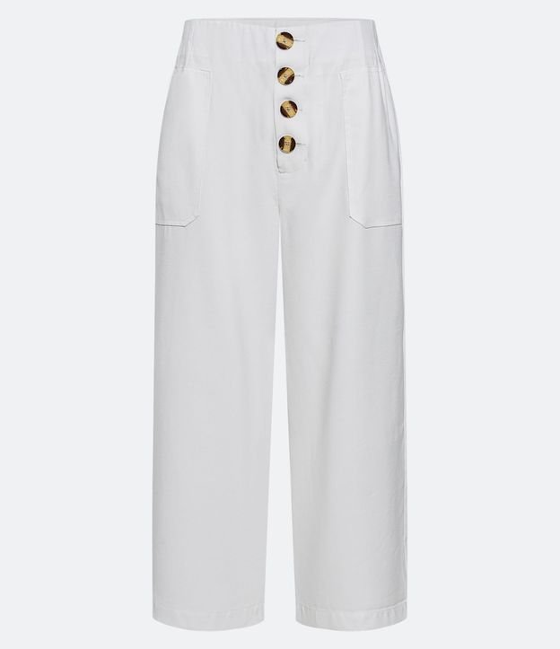 Pantalón Pantalona en Viscosa Cintura Mediana con Botones y Bolsillos 5