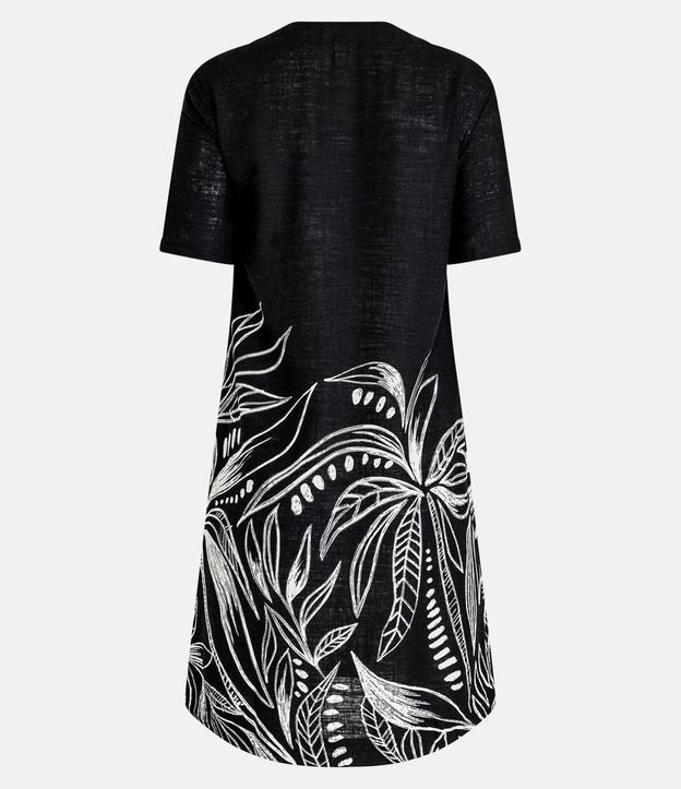 Vestido T-Shirt en Viscolino con Follajes Estampadas 2